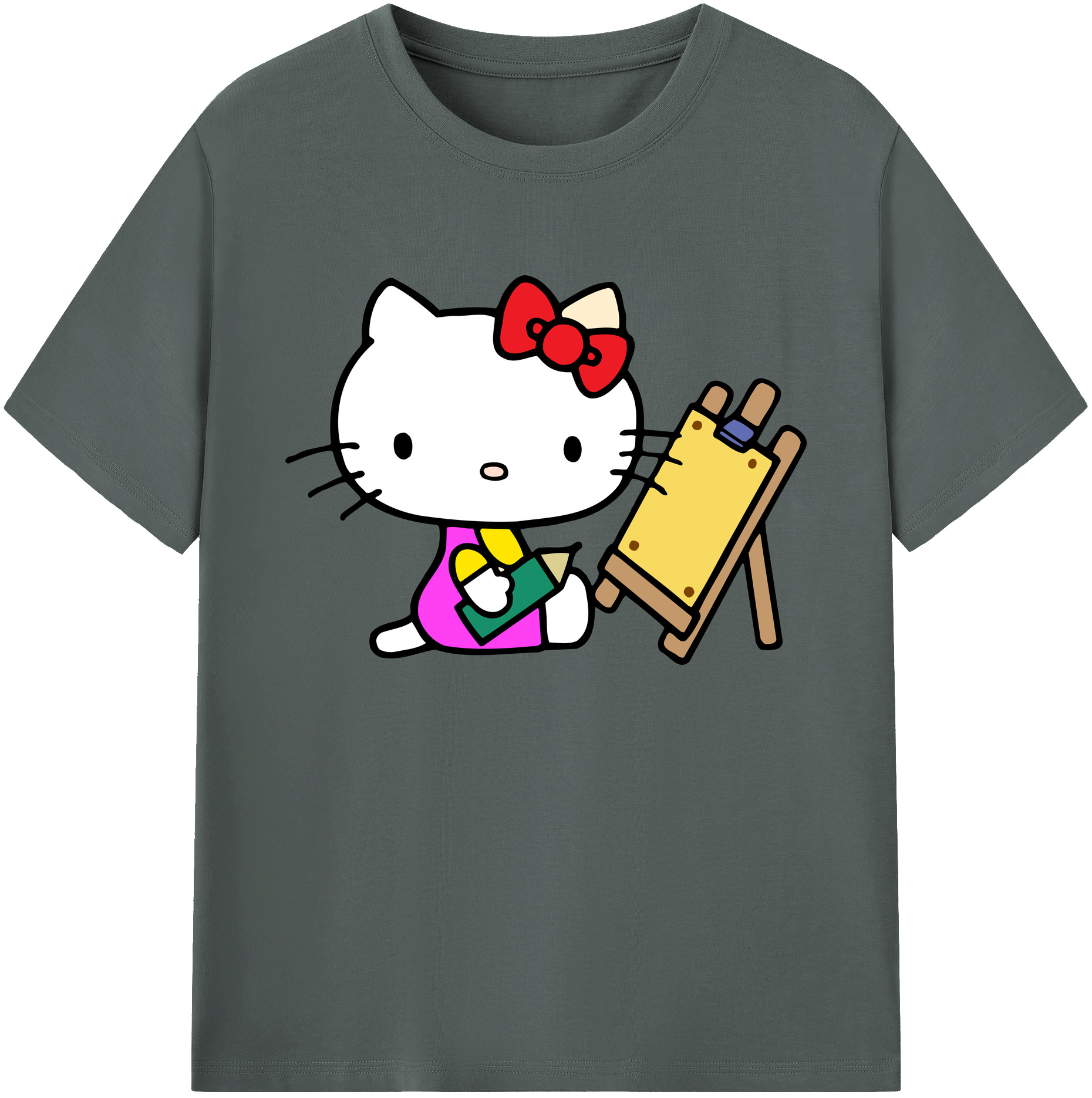 （画像用） Hello Kitty ハローキティ 綿100％ メンズ半袖Tシャツ｜肌触りやわらか＆通気性